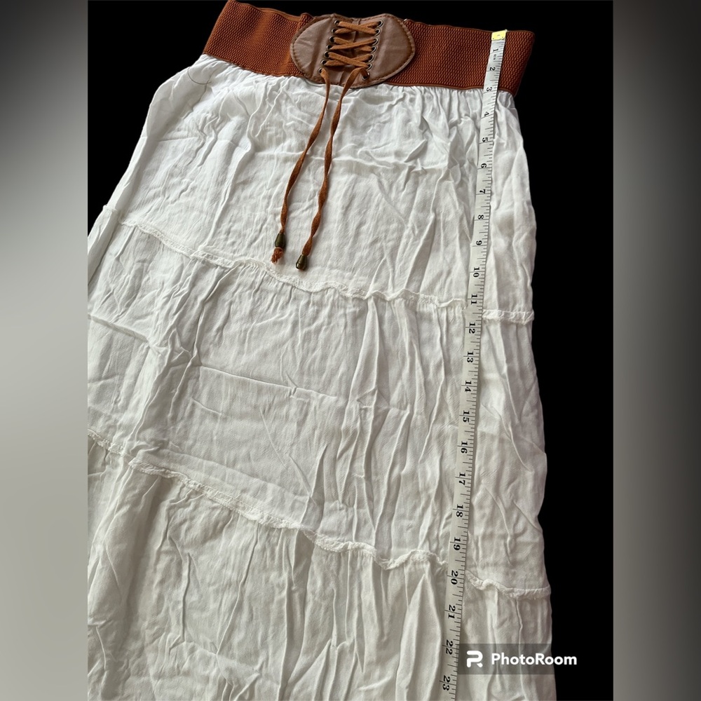 White long flare skirt size large